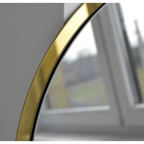 Okrągłe lustro w ramie złoty połysk z podświetleniem - BELLA LED